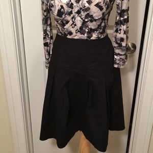 Tracy Evans Ltd Black Pleated Cotton Flare Skirt